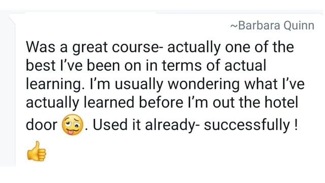 Review from Barbara Quinn