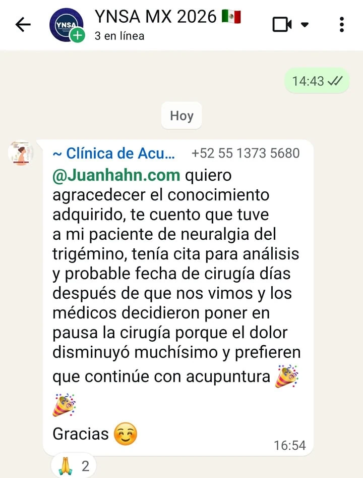 Testimonio Curso YNSA y Craneopuntura Neurofuncional en México